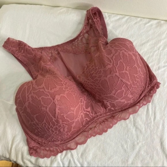 VS PINK High Neck Floral Lace Bralette L-DD - Picture 3 of 10